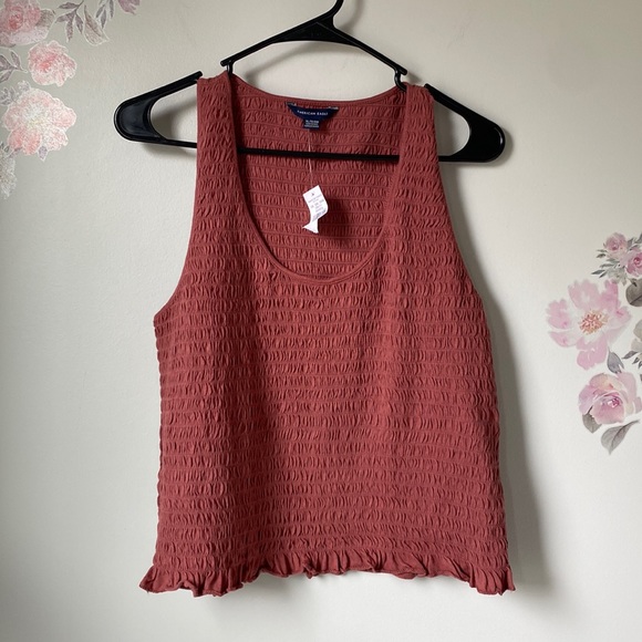 American Eagle Outfitters Tops - NWT American Eagle Maroon Ribbed Stretchy Tank Top - XL